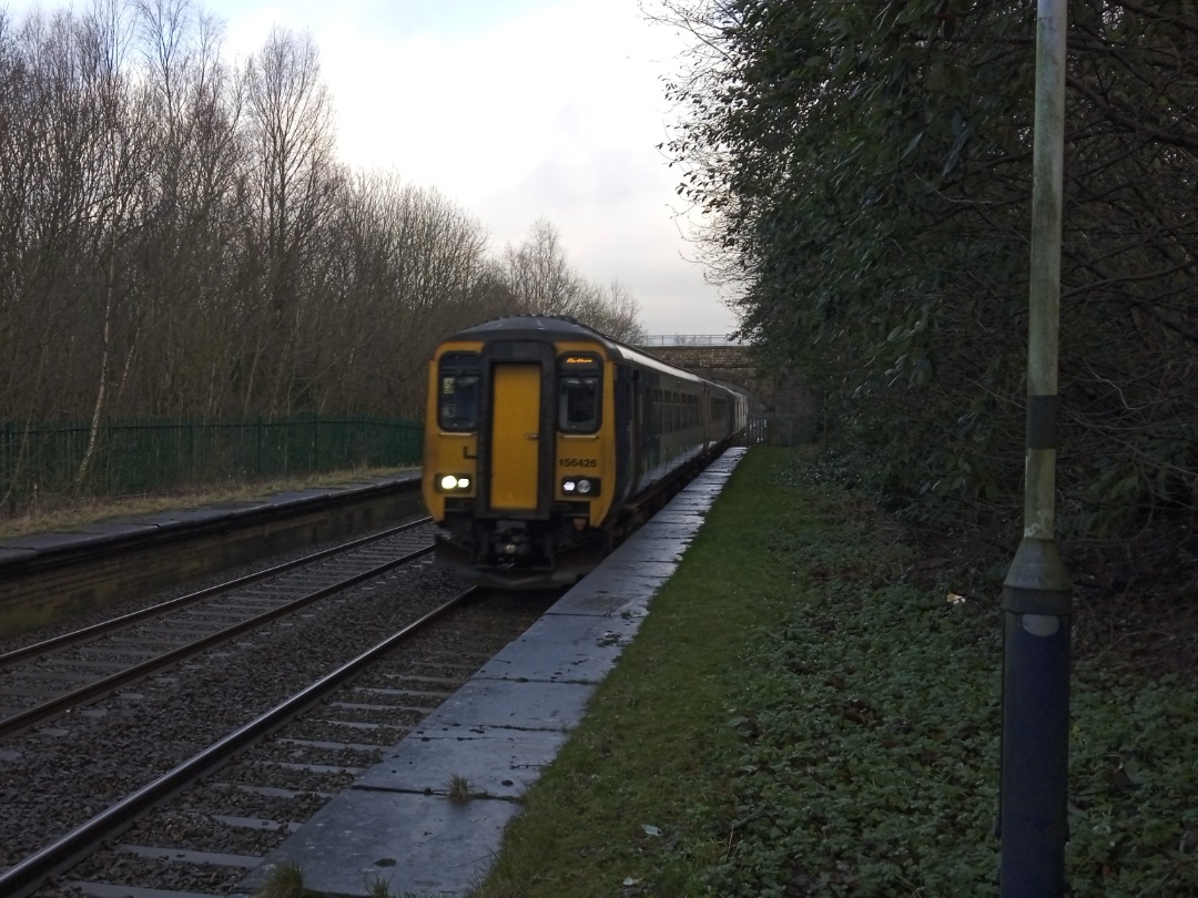 Whistlestopper on Train Siding: Northern class 156/4 No. #156426 and class 150/1 No. #150127 passing Huncoat this morning working 2N90 0833 Manchester Victoria
to...
