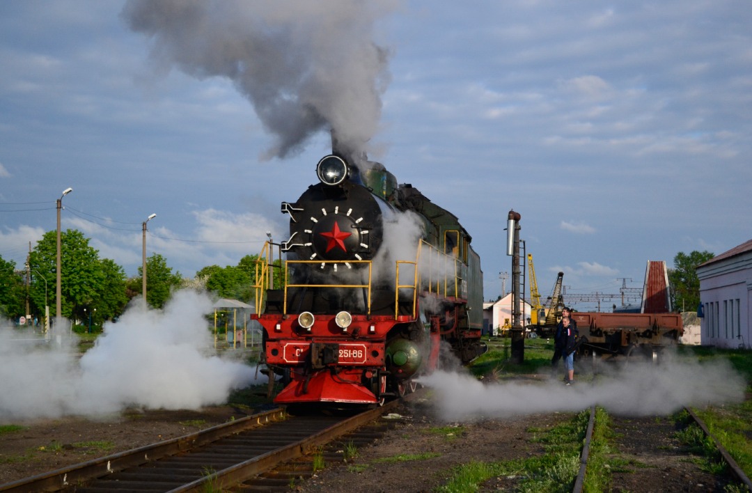Yurko Slyusar on Train Siding: The steam locomotive Su251-86 at the depot name after Taras Shevchenko at the Smila city of the Cherkasy region of the Ukraine.
9.05.2015
