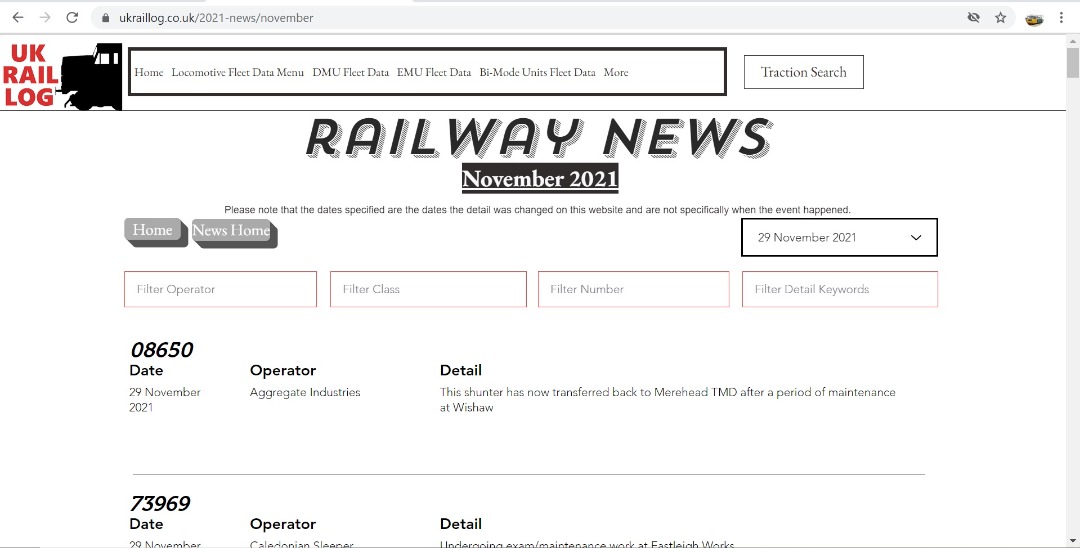 UK Rail Log on Train Siding: Today's stock update is now available in Railway News and tonight includes news of more Class 170's getting a repaint as
well as the...