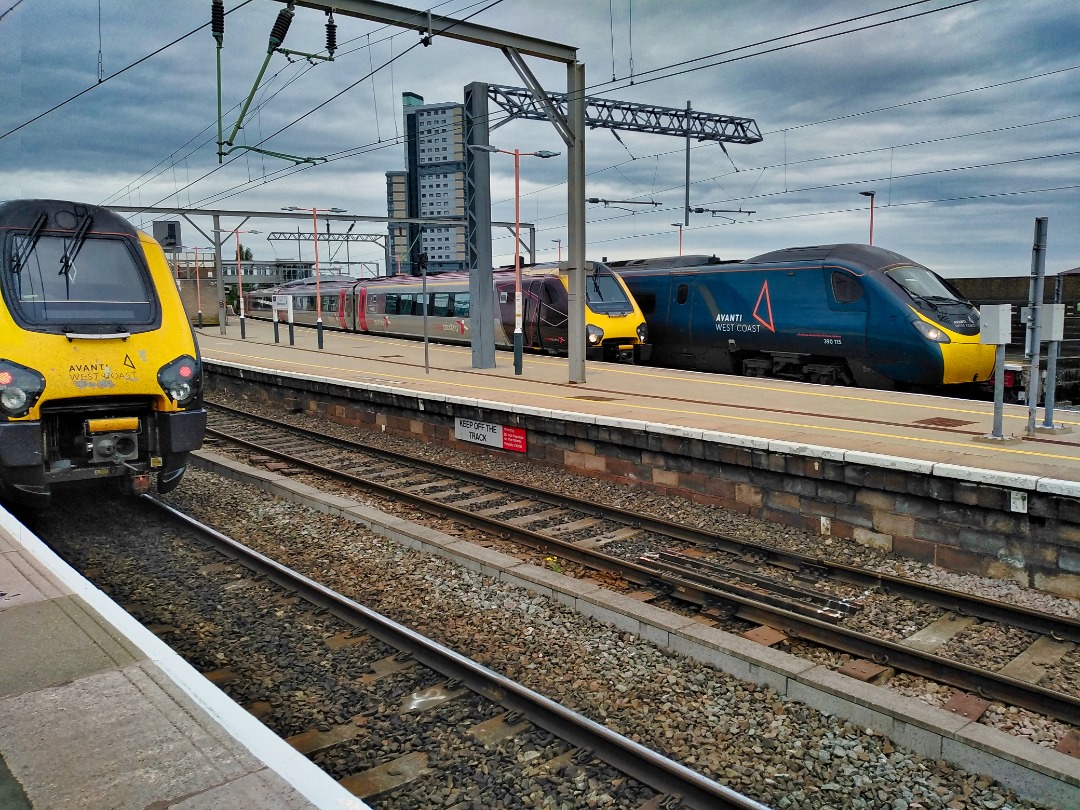 Chris Pindar on Train Siding: Some Voyagers at Wolverhampton during last night's almighty traffic jam caused by people fighting on a train at Birmingham
New Street....