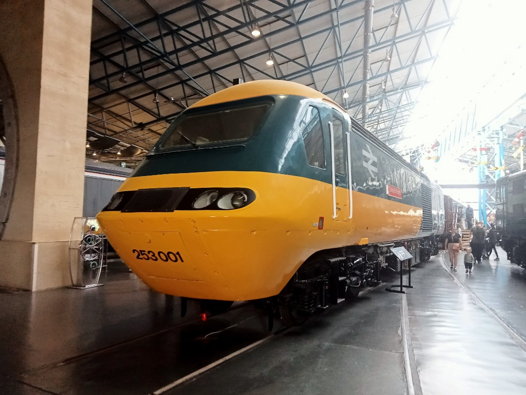 LucasTrains on Train Siding: Class 253001 InterCity 125 "Sir Kenneth Grange" parked in the Grand Hall of the National Railway Museum in York.