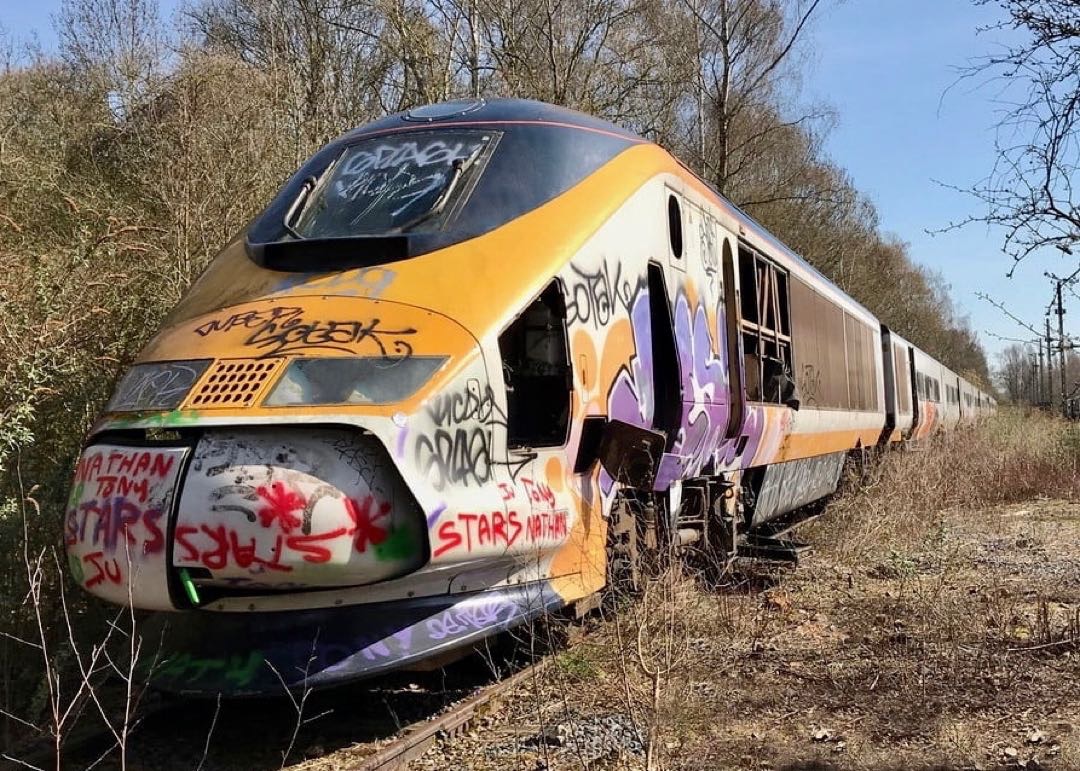 Allan on Train Siding: Abandoned, sorry 'In Storage' Class 373 (373018) can be seen here on the outskirts of Valenciennes looking rather worse for
wear. In November...