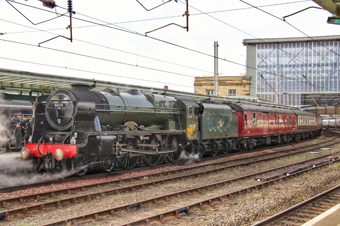 Ady on Train Siding: 46115 Scots Guardsman running the northern leg of the The Cumbrian Mountain Express waiting at Carlisle Station before it's return
journey to...
