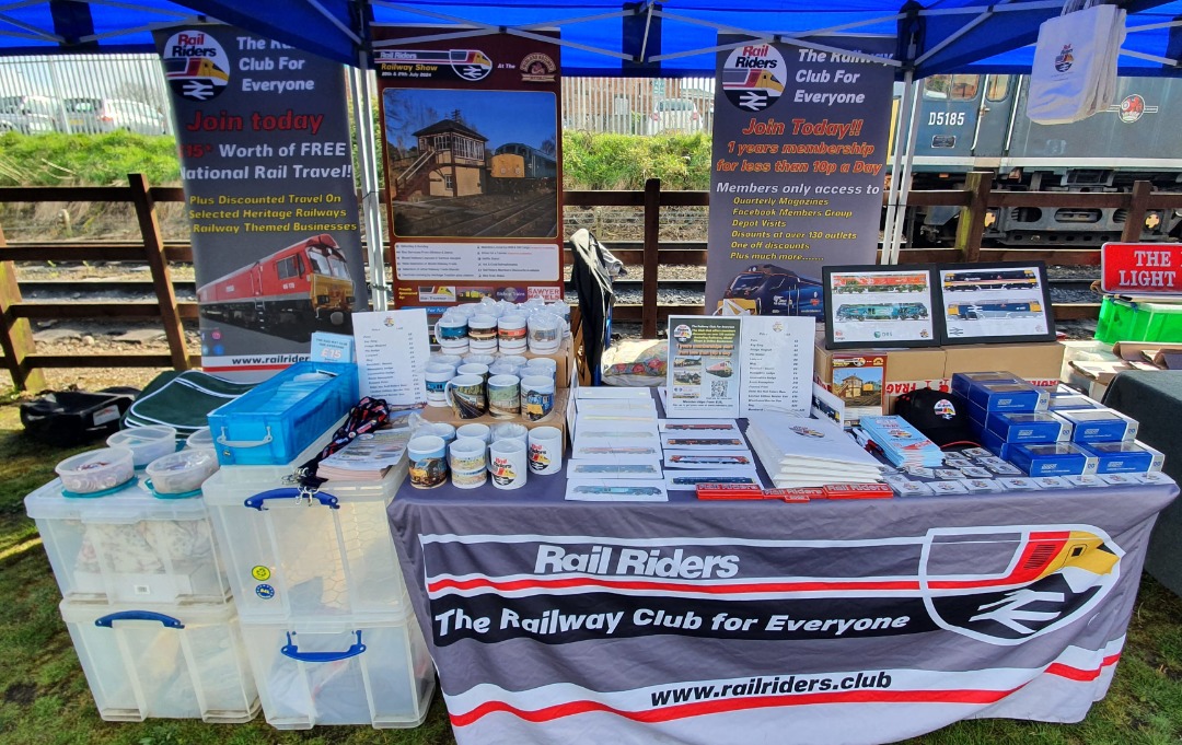 Rail Riders on Train Siding: All set up for the Great Central Railway Diesel Gala. We can be found at the North end Loughborough Station.