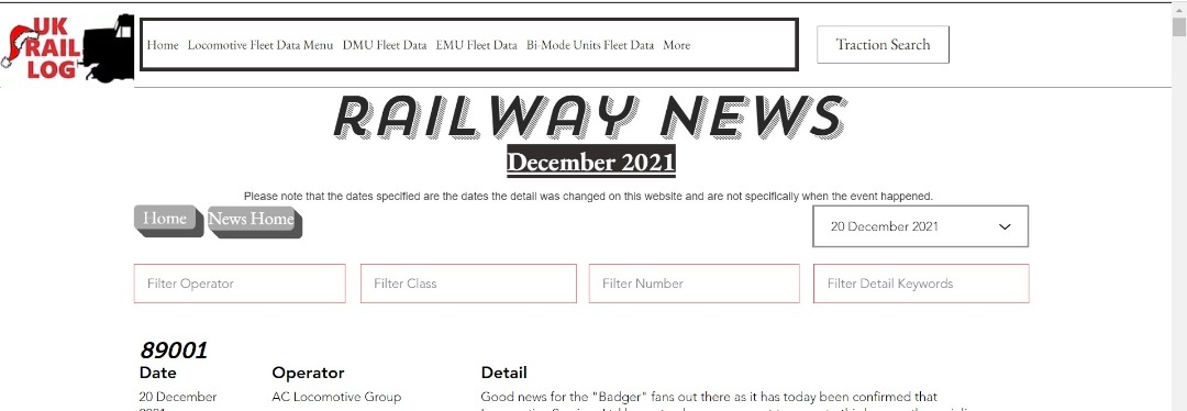 UK Rail Log on Train Siding: Forget all of the strife in the world by checking out our latest stock update which is now available in Railway News.