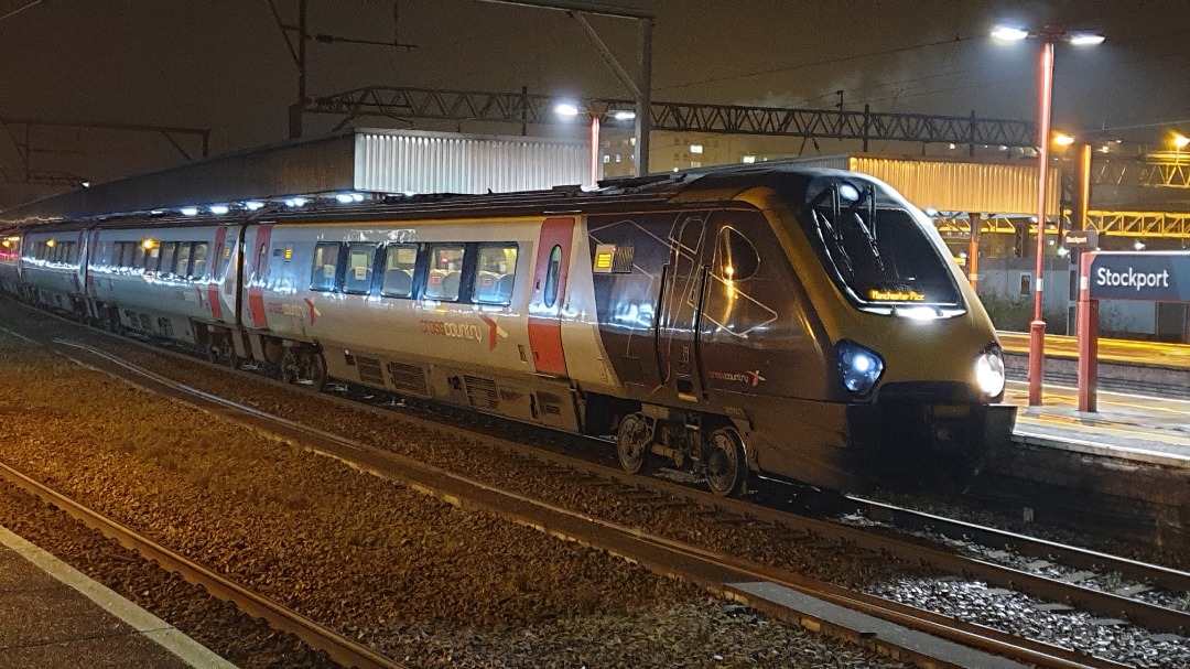 Tom Lonsdale on Train Siding: A Cross Country Voyager awaiting departure from Stockport on a service to Manchester Piccadilly