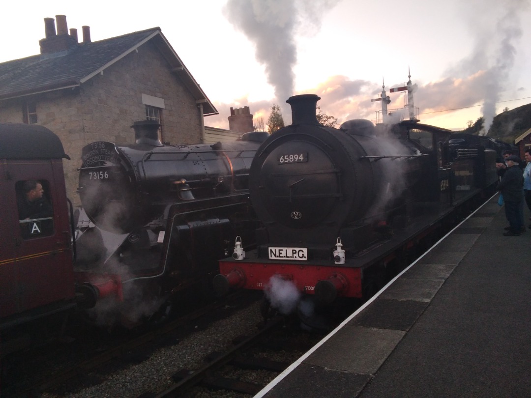 kieran harrod on Train Siding: 72156, 65894, 92134 and 8 all at levisham station at the end of my trip to the north Yorkshire Moors railway on its second day of
there...