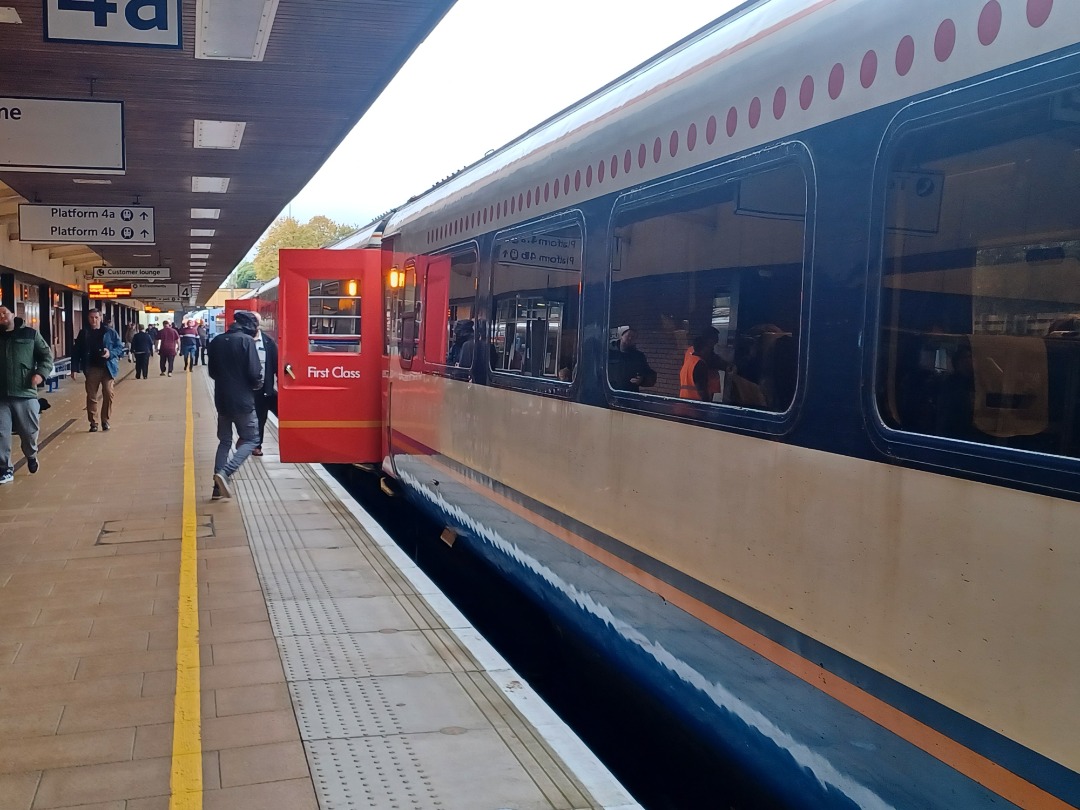 Trainnut on Train Siding: #photo #train #hst #station 43159 & 43089 on the 125 Group tour The Midland Venturer. Photographed at Nottingham and St Pancras